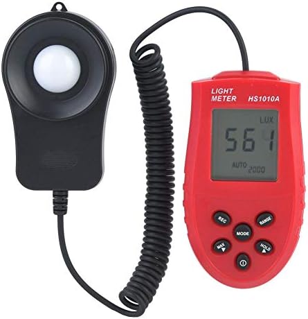Light Power Meter, HS1010 2000/20000/200000 Lux Illuminometer Digital Light Meter LCD Display Light Power Meter