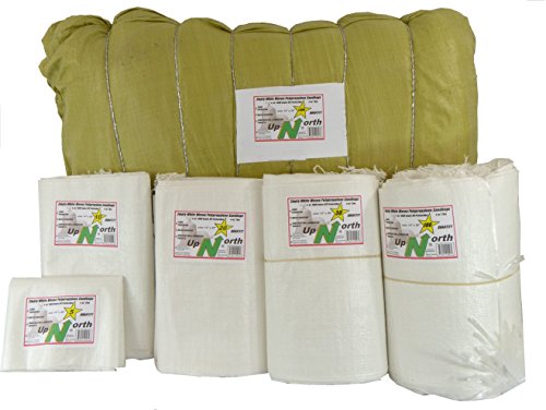 UpNorth Sand Bags - Empty White Woven Polypropylene Sandbags w/Ties, w/UV Protection; size: 14" x 26", Qty of 1000