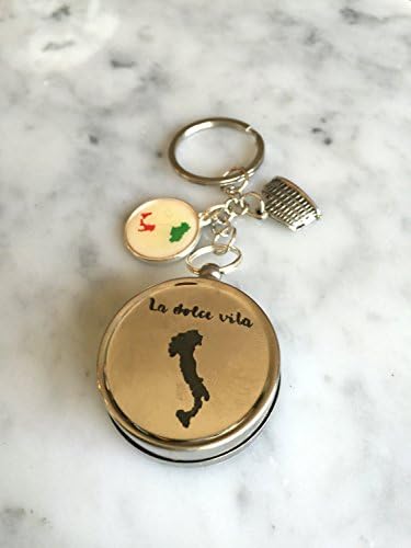 Map Keychain, Map Compass, Choose Your Country or State, Personalized Keychain, Engraved Keychain, Engraved Compass, Compass Keychain