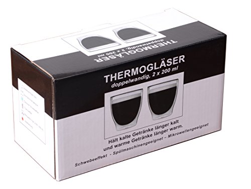 Feelino Teeset: 2X 200ml + 2X Bio-Tee Well Being - 2X 200ml doppelwandige Gläser/Thermogläser mit Schwebe-Effekt / 2X… – Bild 5