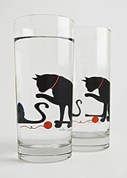 Cat Glassware Set of 2 Everyday Drinking Glasses