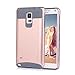 Note 4 Case,Lumsing Galaxy Note 4 Protective Case Shockproof Heavy Duty Hybrid Armor Protection Defender Case High Impact Case for Samsung Galaxy Note 4 with Screen Protector (Rose Gold/Grey)