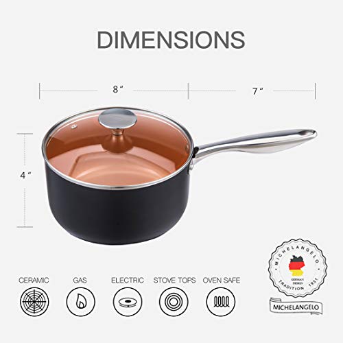 4 MICHELANGLEO+Nonstick+Ceramic+Titanium+Saucepan