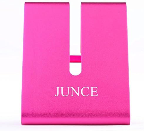 JUNCE Solid Aluminum Desktop Stand for iPhone 6 6s 3G 4 4S 5 5C 5S Ipad 2 Ipad 3,Ipad 4,Ipad Mini ,iPod touch Samsung note 5 Galaxy S3 i9300 S4 S5 S6 9500 HTC Blackberry and most 7" tablet {Hot Pink}