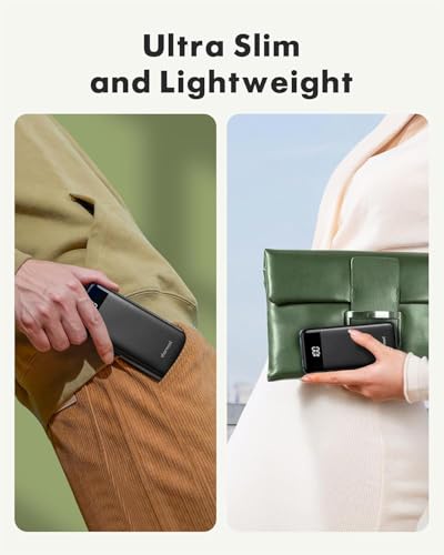 Charmast Power Bank with Built in Cables X 4, 10000mAh USB C Battery pack 6 Outputs 3 Inputs with LED Display Type C Powerbank Portable Charger Compatible with Smartphones Tablets and More