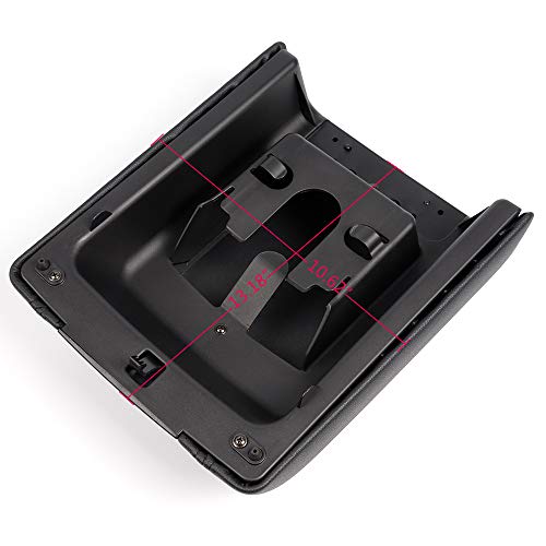 gplus OEM Center Console Cover Lid Compatible for Ford F150 20042008 Black Leather Arm Rest