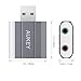 AUKEY USB Audio Adapter, Aluminum External Stereo Sound Card with 3.5mm Headphone and Microphone Jacks for Laptops and Desktop Computers (Grey)