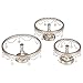 Victoria Champagne Cake Stand Set of 3, Round Glass Plate Metal Dessert Cupcake Pedestal Wedding Party Display with Crystals