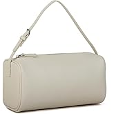 Genuine Leather Barrel Crossbody Bag, Top Handle Purse for Women, Shoulder Handbag with Adjustable Strap