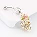 Belly Button Rings 3D Skull 14G Belly Rings Surgical Navel Rings Body Piercing Jewelry for Women