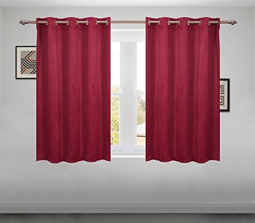 Toodou Room Darkening Thermal Insulated Blackout Drapes for Living Room, Blackout Window Curtain Panel Grommet Top (2 Panel,W52 x L63, Burgundy)