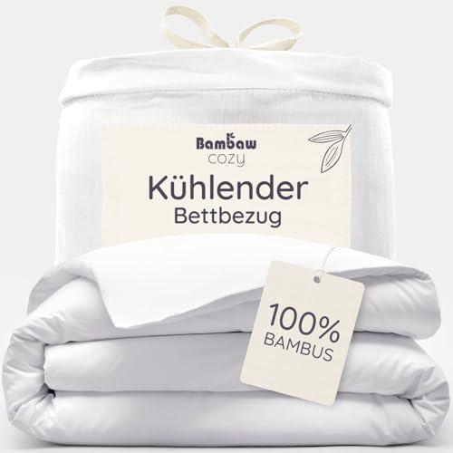 Bambaw Bettwäsche Bambus 220x240 cm, Bettbezug kühlend Sommer, hypoallergener, atmungsaktiver und nachhaltiger, Bettbezug hotelqualität, Sommer Bettwä