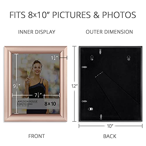 Langdon House 8x10 Picture Frames (Rose Gold, 3 Pack), Contemporary