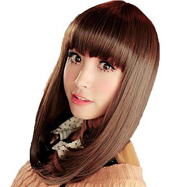 Xiong Long Straight Hair Synthetic Full Bang Mainstream Wigs 3