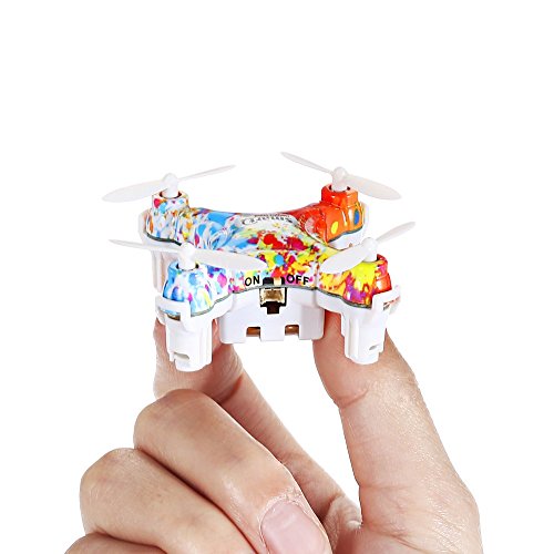 CXHOBBY Cheerson CX-10D Mini RC Quadcopter Drone, Pocket Hand Blade Nano UFO Helicopters, Intelligent Fixed Altitude RC Aircraft, 3D Flip, One-Key Landing and Take Off, Colorful