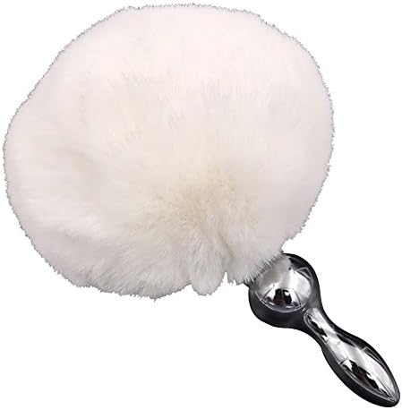 Leosi White Faux Rabbit Tail Stainless Steel Fun Plug Romance Games Play Party Toy Love Gift for High Happy (Style 4, Big Tail,Diameter:11CM/4.33IN)