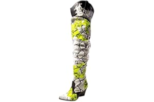 Cape Robbin Kelsey-21 Cowboy Boots Women, Over The Knee Western Cowgirl Boots with Chunky Block Heels, Fashion Dress Boots for Women