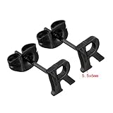 GemStorm Stainless Steel Black Plated Alphabet