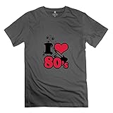 HX-Kingdom Men's Funniest 100% Cotton Tee - Love 80s DeepHeather Size XL