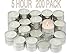 CandleNScent | 5 Hour Tealight Candles | 200 Tea Lights Candles Bulk | White | Unscented Candles | Long Burning Tea Lights | Poured Wax | Made in USA