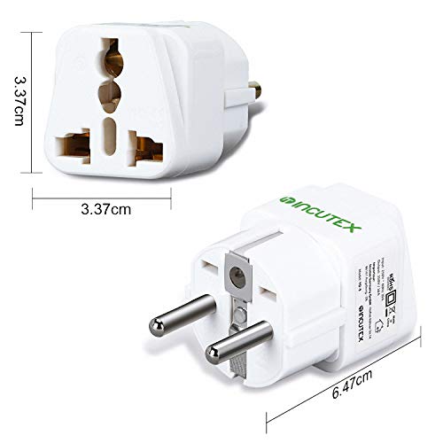 Incutex 2 x stekkeradapter reisadapter type G, A, B, D naar type F universele reisstekker VS VK naar EU DE Schuko travel… - Afbeelding 3