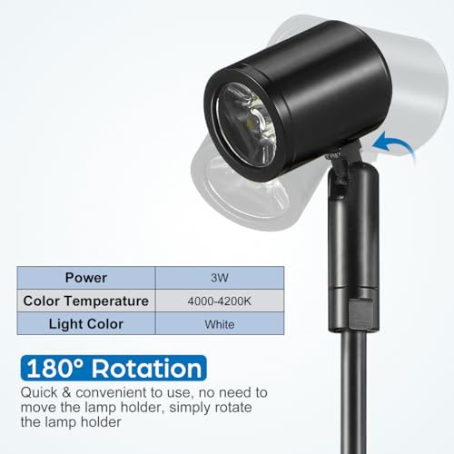 PRETYZOOM LED Spotlight on Stand for Jewellery Showcase Portable Led Projector 3W with Adjustable Head for Interior Lighting of Cabinets and Jewelry Presents