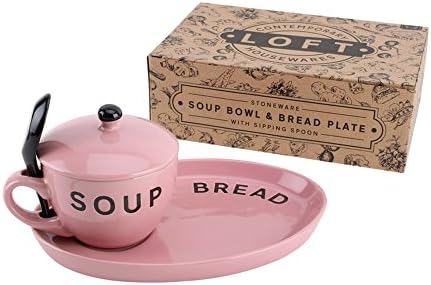 CGB Giftware Loft Pink Soup Set (One Size) (Pink)