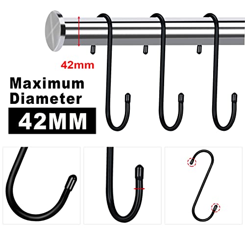 10 Pack 6 Inch Black Large S Hanging Hooks for Hanging Clothes Heavy