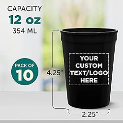 Custom Disposable Plastic Cups 12 oz. Set of