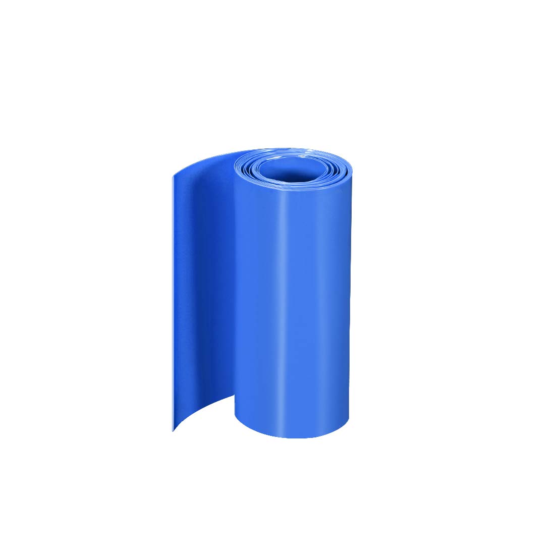 sourcing map PVC Heat Shrink Tube 110mm Flat Width Wrap for Dual Layer 18650 2 Meter Blue