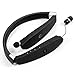 Wireless Headset, V4.1 Wireless Stereo Headphones Earphones with Retractable and Foldable Design Style Earbuds with Mic for IOS and Android Cell Phones(Black)