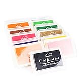 DTOL Set 15 Pcs Craft Ink Pad Korea Stamps Partner Diy Color,15 Color Rubber Stamps Craft Ink Pad for Paper Fabric Wood