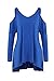 Alvaq Women's Cold Open Shoulder Long Sleeve Loose Knitted Sweater Top Blouse