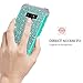 LONTECT Compatible Galaxy Note 9 Case Luxury Glitter Sparkle Bling Heavy Duty Hybrid Sturdy High Impact Shockproof Protective Cover Case for Samsung Galaxy Note 9 - Shiny Teal