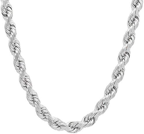 Savlano 925 Sterling Silver 9.5mm Italian Solid Figaro Link Chain