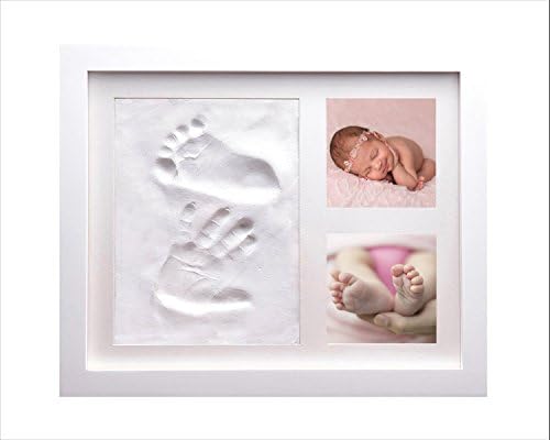 Baby Hand & Footprint Picture Frame Kit for Boys and Girls, The Perfect Keepsake for a Baby Shower or Christening Gift, Safe Imprint Clay for Moulding with a Premium Wood Frame