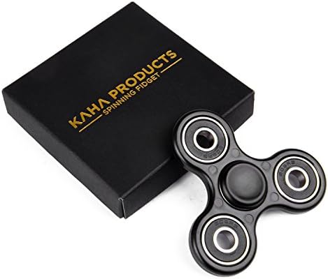 Tri Spinner Fidget Toy for Stress and Anxiety Relief by KAHA Products, EDC Office Toy, Ultra Fast Spins - Customized Si3N4 Hybrid Ceramic Center, Injection Molded (Non-3D)