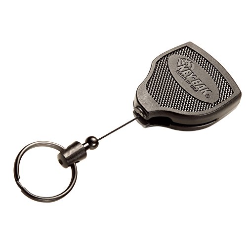KEY-BAK SUPER48 XD 20oz. Locking Retractable Keychain, 28" Retractable Cord, Black Polycarbonate Case, Leather Duty Belt Loop, Oversized Split Ring - Thumbnail 5