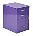 OSP Home Furnishings HPB Heavy Duty 3-Drawer Metal File Cabinet for Standard Files and Office Supplies, Purple Finish