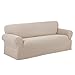 Maytex Reeves Stretch 1 Piece Loveseat Furniture Cover Slipcover, Natural White