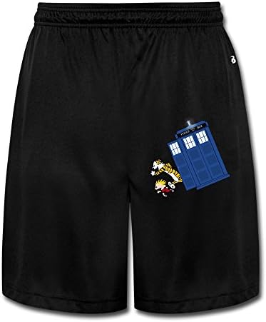 YQUE56 Men's Calvin And Hobbes Doctor With Who Shorts Workout Pants Color Black Size XL