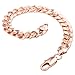 Trendsmax Boys Mens Chain Round Cut Curb Cuban Link Rose Gold Plated Bracelet 9mm 7-11inch