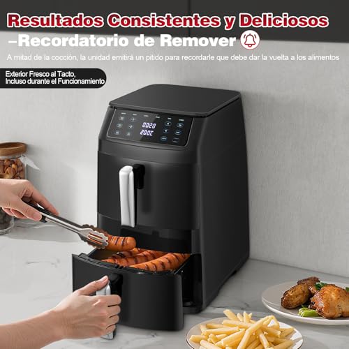 TopStrong XXL Air Fryer 11L, Air Fryer Double Stacked Basket, Double Resistance Air Fryer, 2500W, 6 Functions, 8 Recipes, Dishwasher, Energy Saving