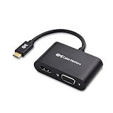 Cable Matters Aluminum USB C to HDMI VGA Adapter for Surface Pro 7, MacBook Pro, Dell XPS 13, and More - Thunderbolt 3 Port Compatible