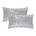 CaliTime Throw Pillow Covers Pack of 2 Modern Shining & Dull Contrast Circles Rings Accent Geometric Cushion Cases Shells for Couch Sofa Home Decor 12 X 20 Inches Silver Gray