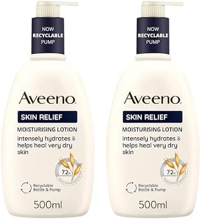 Aveeno Skin Relief Moisturising Lotion 2x500ml Very Dry Skin Unscented
