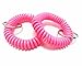JKing Plastic Wrist Key Coil Wrist Band Key Ring Key Chains Key Holder for Outdoor Sport,Set of 6 (Pink)
