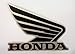 Honda Wings Fuel Tank Gas Tank Stickers Decals 2 X 80mm Black & Metallic Silver - Left & Right Brand New 100% Genuine