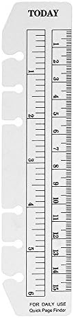 EvZ Ruler Page Marker Bookmark Separator for 7 Inches Journal Organizer Diary A6 Notepad Notebook 6 Holes Ring Binder, Flexible Transparent, Set of 2Pcs