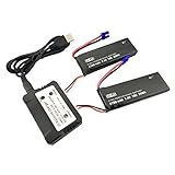 Fytoo Accessories for Hubsan x4 H501SPro H501A H501C H501S H501M H501S W H501S pro Brushless Quadcopter Backup Parts 2PCS 7.4V 2700mah Drone Lithium Battery with 2 in 1 Charger